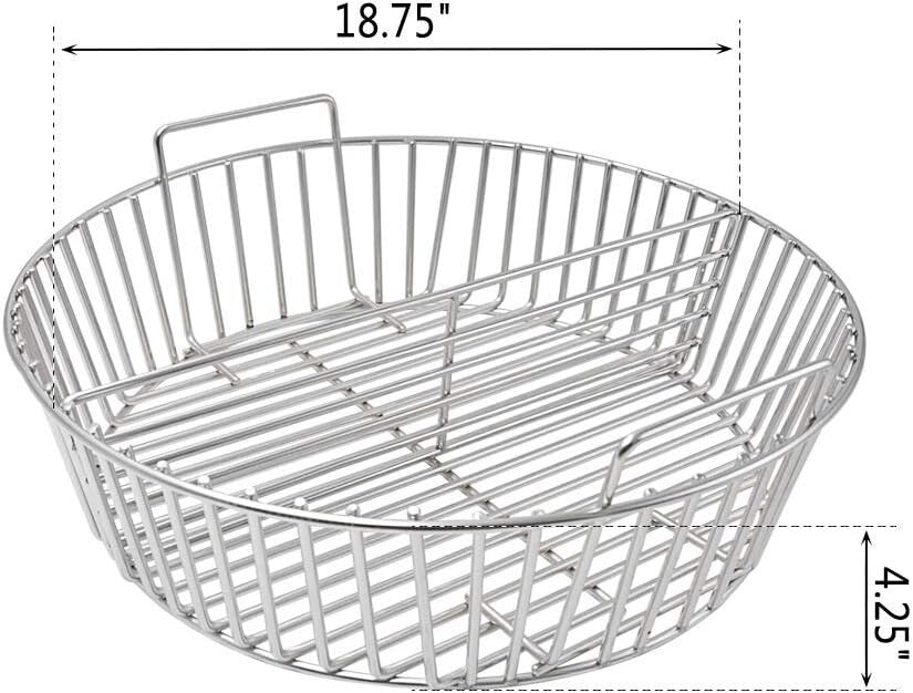 Premium Stainless Steel Charcoal Ash Basket for X-Large Big Green Egg Grills