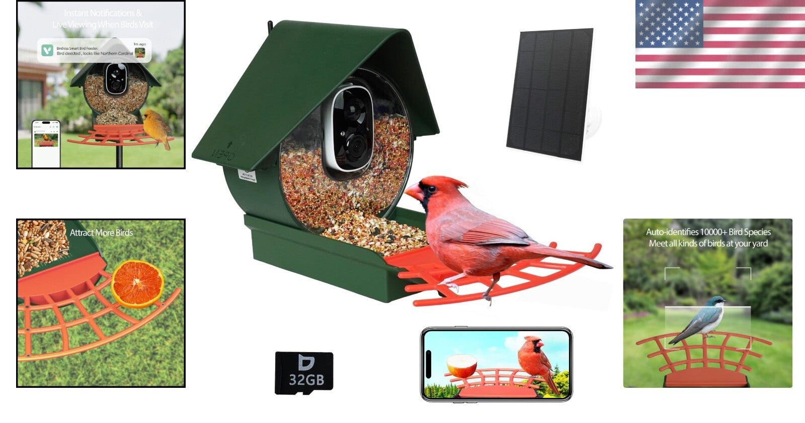 1080P HD Bird Feeder Camera with Motion Detection - Perfect Gift for Bird Lovers
