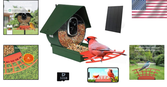 1080P HD Bird Feeder Camera with Motion Detection - Perfect Gift for Bird Lovers