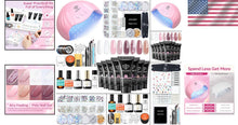 Load image into Gallery viewer, DIY Nail Art Essentials: 8 Rosy Poly Gel Colors &amp; 48W Lamp for Stunning Results