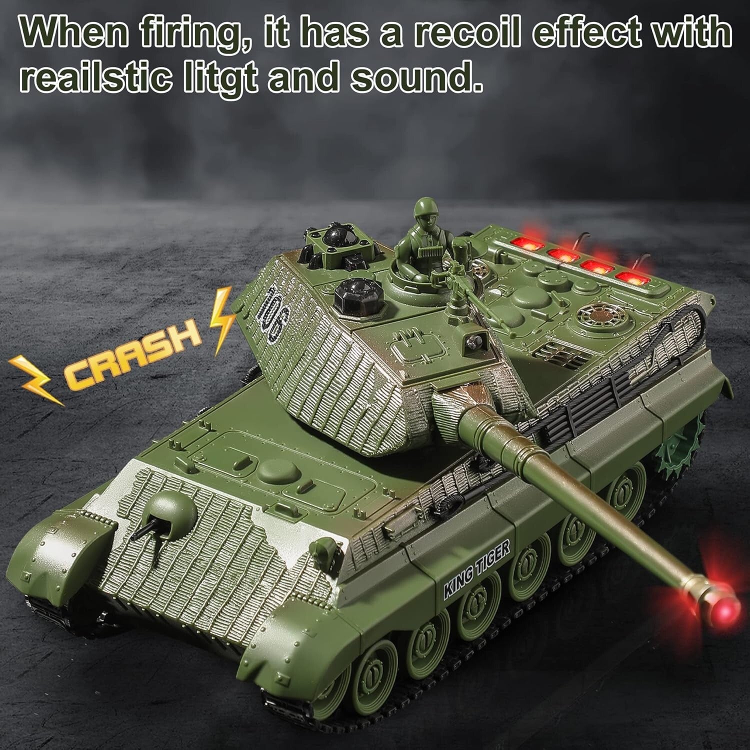 2.4GHz Anti-Interference RC King Tiger Tank for Indoor & Outdoor Adventures