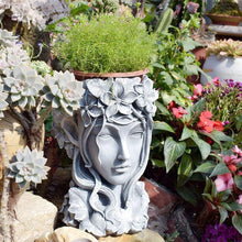 Load image into Gallery viewer, Large Diameter Goddess Head Planter - 14 Inch Resin Pot for Flowers &amp; Succulents