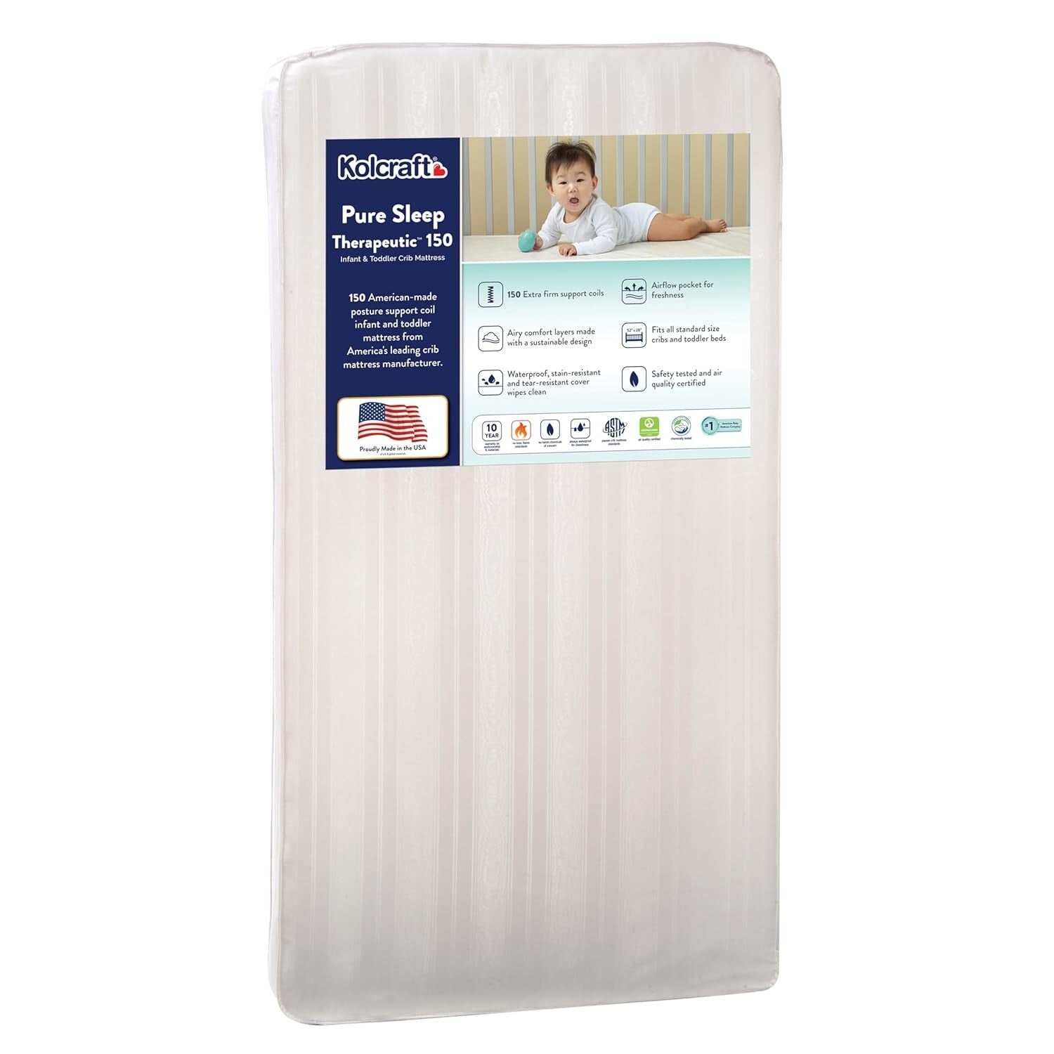 Durable Waterproof Mattress for Cribs and Toddlers - GREENGUARD Gold Certified