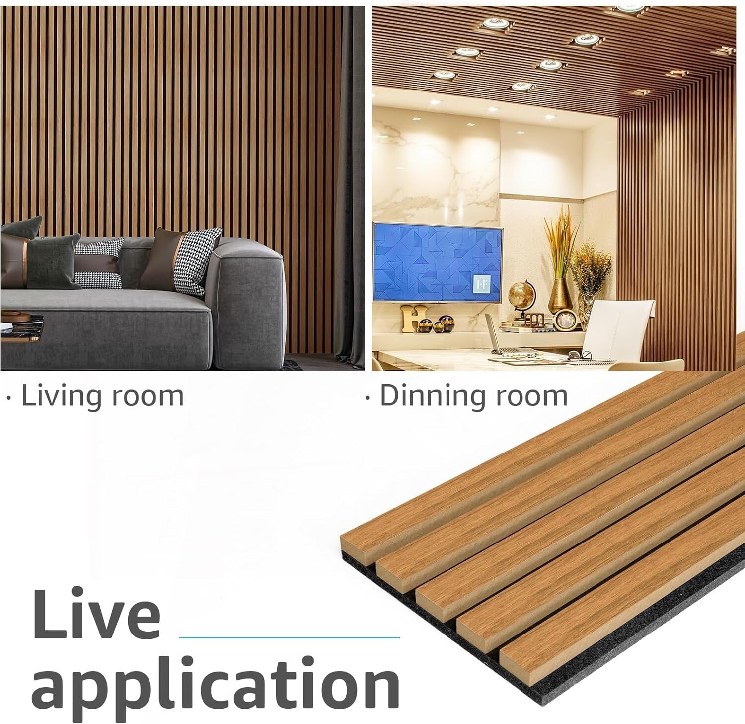 Eco-Friendly 4-Piece Acoustic Wood Slat Panels for Enhanced Home Aesthetics