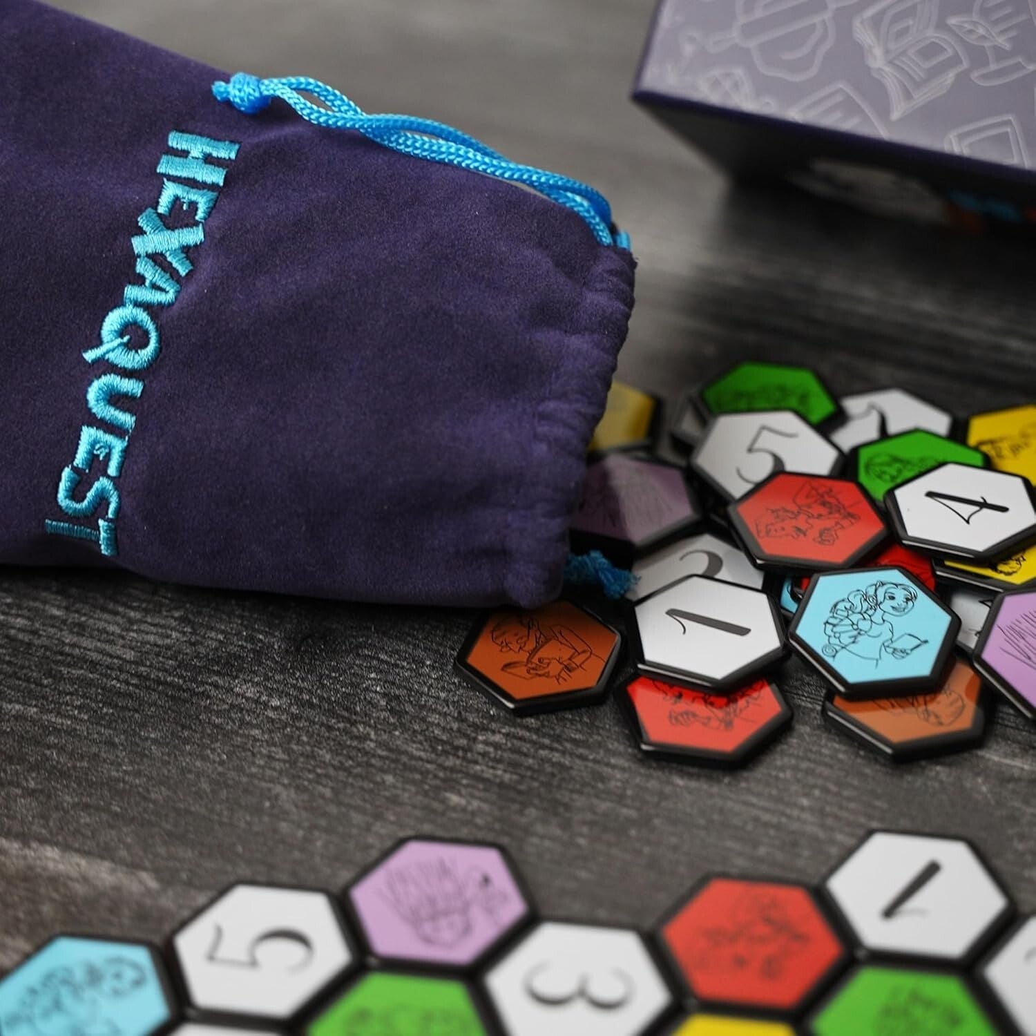 1500-Question Trivia Board Game with 65 Hexagon Tiles for Engaging Challenges