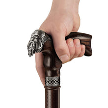 Load image into Gallery viewer, Elegant Walnut Wood Viking Cane - Custom Length with Interchangeable Tip