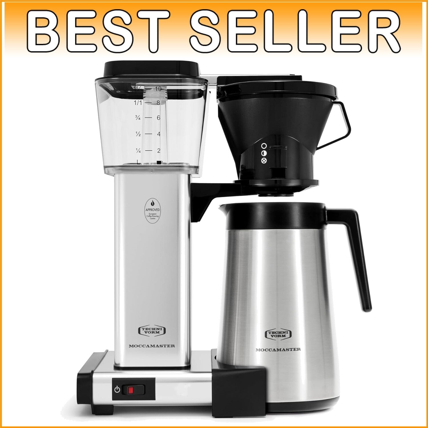 Designer 40 oz Polished Silver Drip Coffee Machine - Customizable Brew Basket