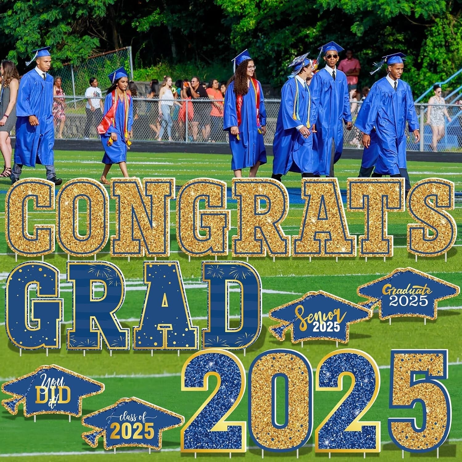 Durable Graduation Yard Decorations - 20 PCS 2025 Congrats Grad Signs & Stakes