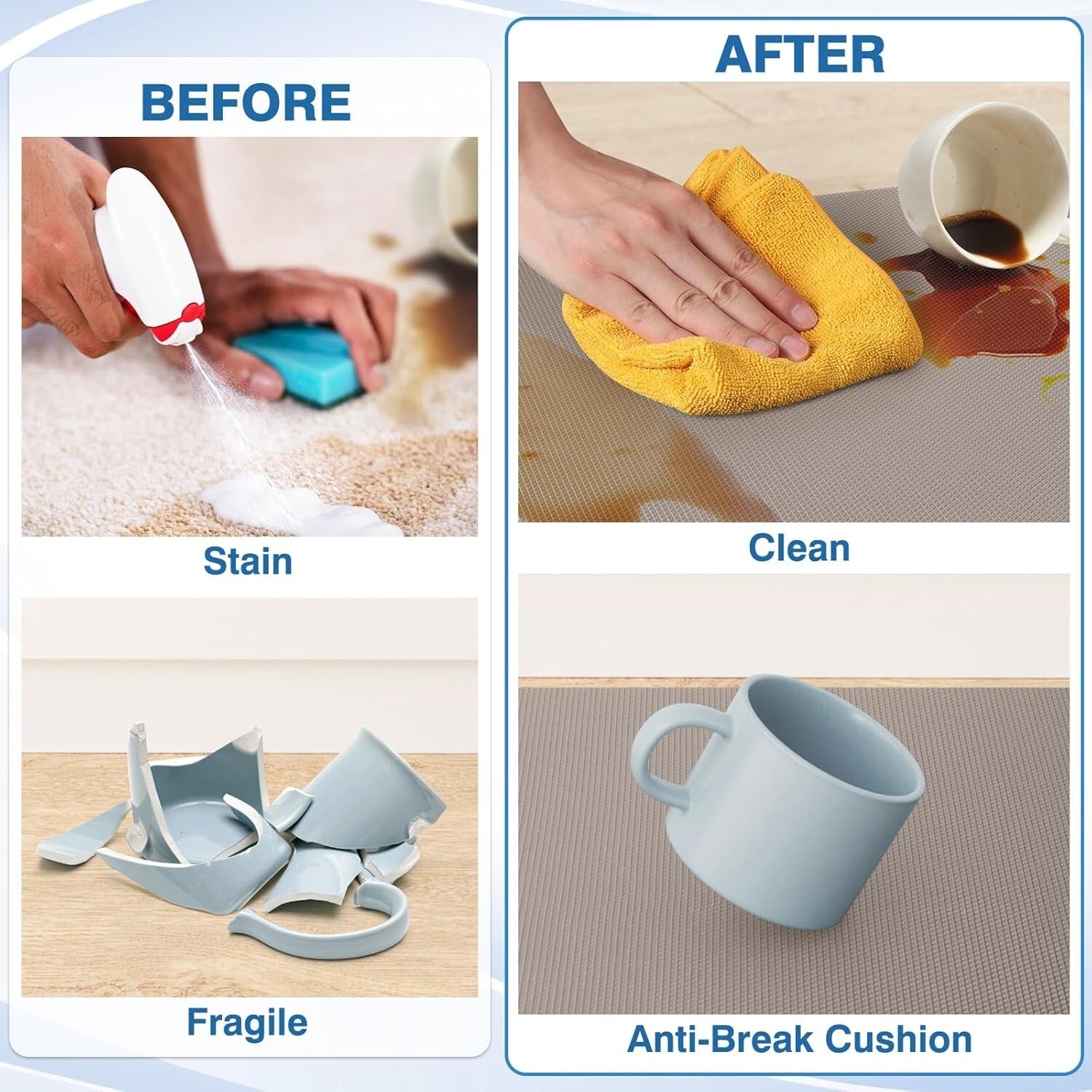 Cushioned 17.3'' x 30'' + 17.3'' x 59'' Non-Slip Kitchen Rugs for Comfort