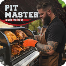 Load image into Gallery viewer, XL Heat Resistant Silicone BBQ Gloves - 12" Grilling Mitts with Recipe Bonuses