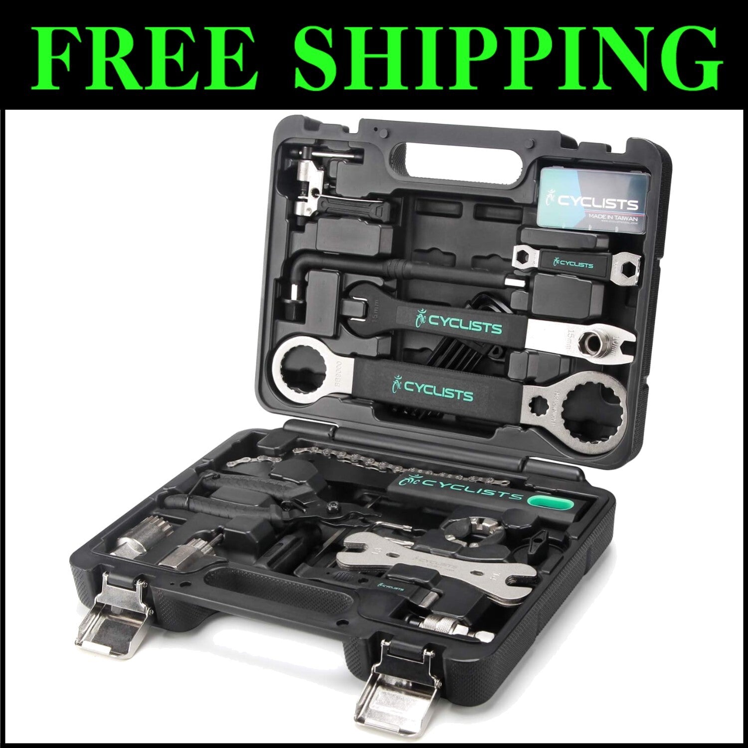 Durable Carbon Steel Bike Repair Tool Kit with Compact Storage Case - 23 Pieces