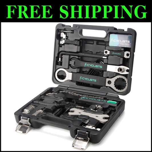 Durable Carbon Steel Bike Repair Tool Kit with Compact Storage Case - 23 Pieces