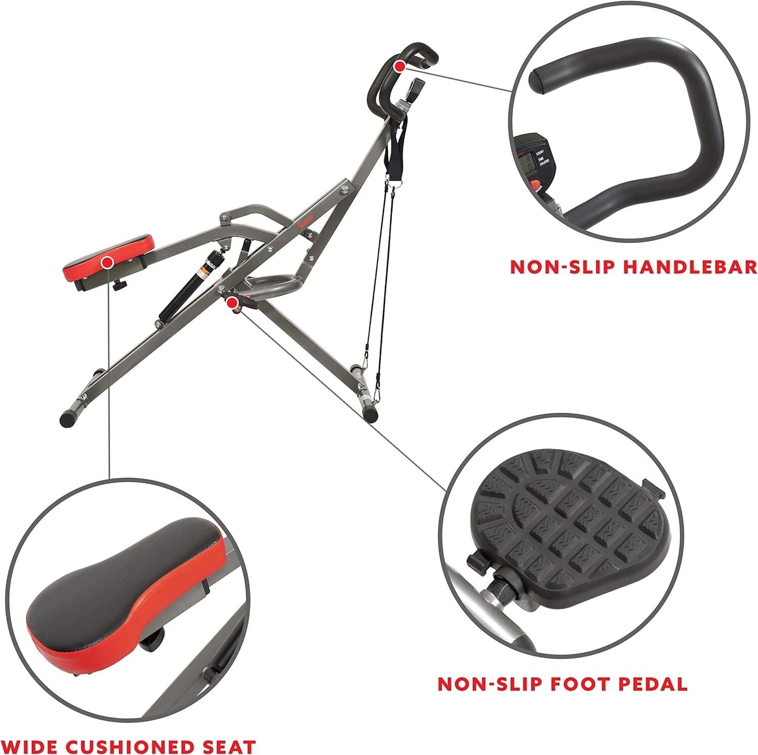 Row-N-Ride PRO Full-Body Squat Machine with Resistance Bands & App Access