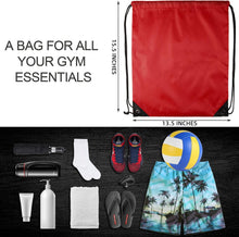 Load image into Gallery viewer, Durable Red Drawstring Backpacks: 60 Lightweight Cinch Bags for Travel &amp; Gym