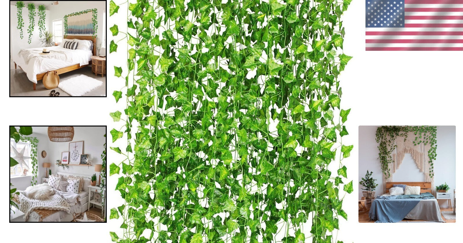 Versatile 72-Pack Fake Hanging Ivy Vines - Indoor/Outdoor Decoration Supply