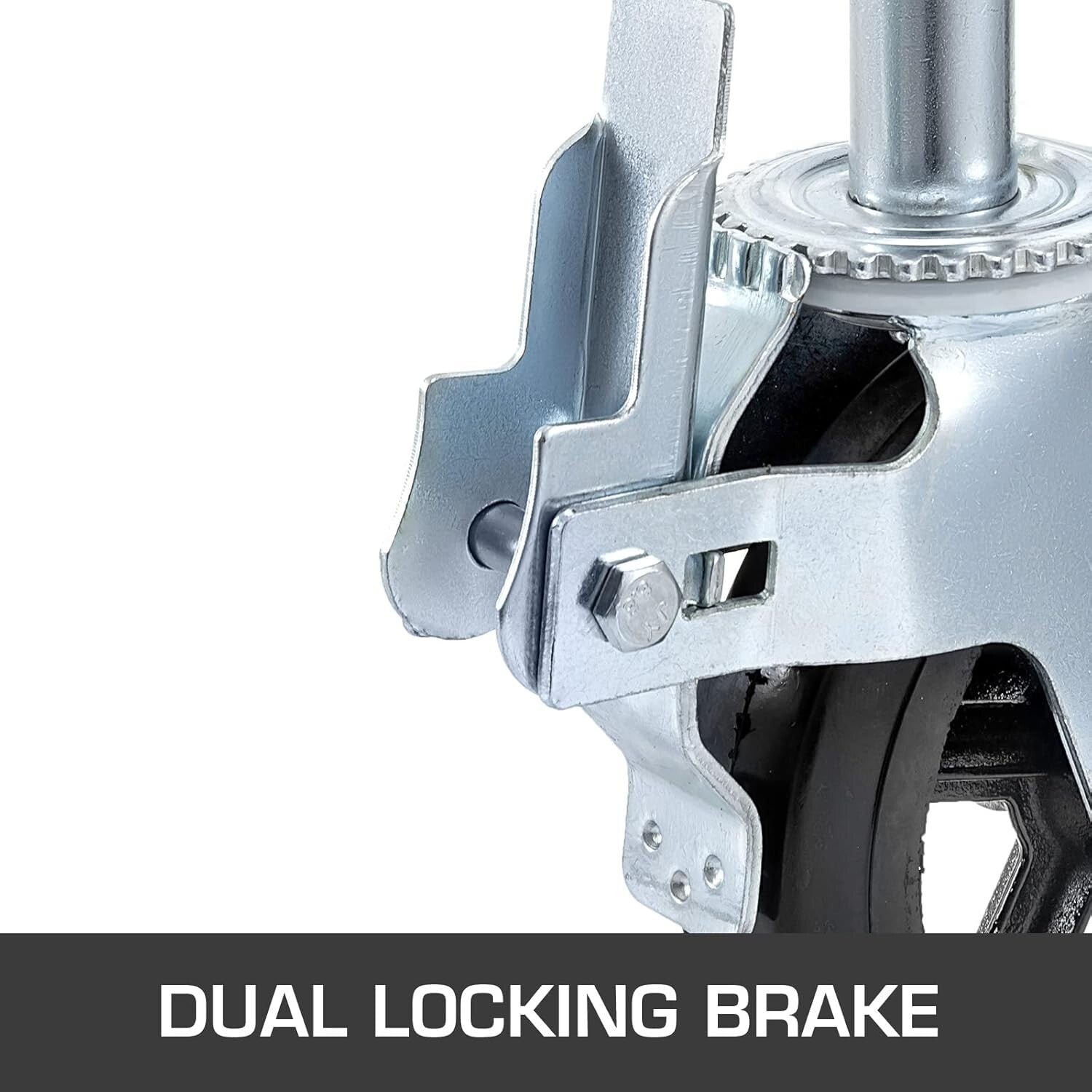 Durable 8 x 2 Inch Heavy-Duty Swivel Casters with Double Lock - 1100LBS Capacity