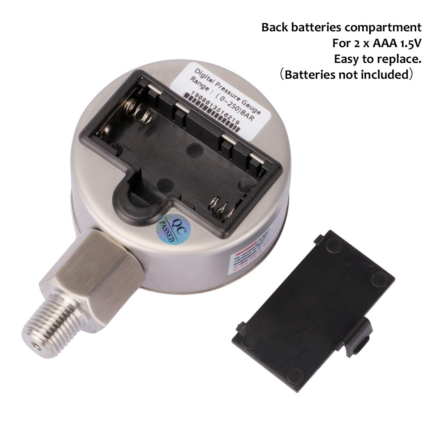 Accurate 2-1/2" Digital Pressure Gauge with 304SS Case & LED Light, 1% Accuracy