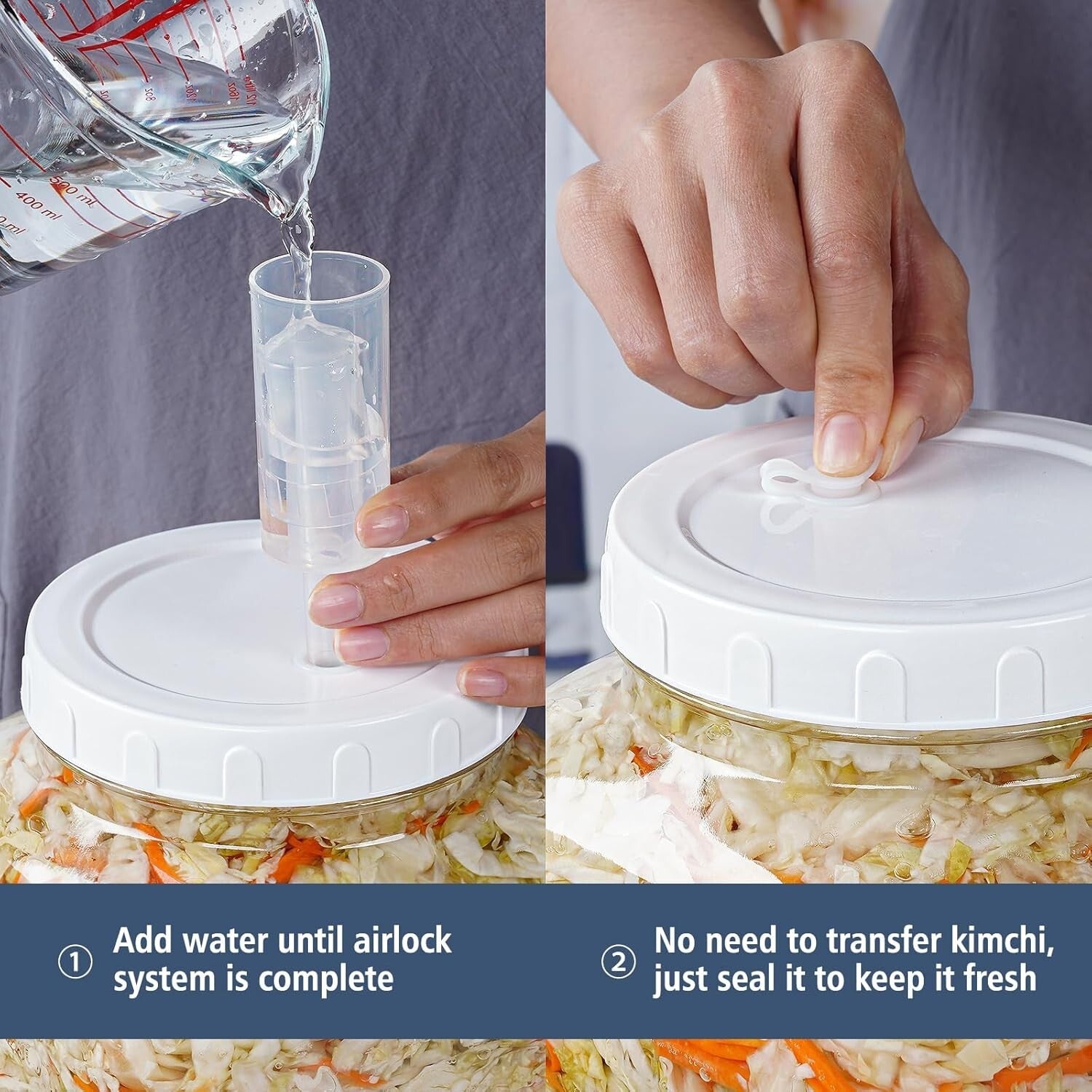 Dishwasher Safe 1.5 Gallon Fermentation Jar Set with Airtight Lids - 2 Pack