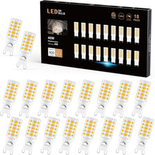Load image into Gallery viewer, G9 LED Bulb Dimmable 40W Equivalent - 18 Pack, 400 Lumens, 360° Light Coverage