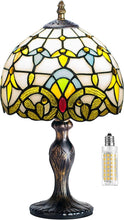 Load image into Gallery viewer, Charming Multi-Color Stained Glass Desk Lamp - Perfect for Living Room &amp; Bedroom