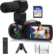 Load image into Gallery viewer, 30MP 1080P Camcorder with Microphone &amp; Mini Tripod - Ideal Vlogging Companion