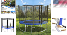 Load image into Gallery viewer, 8FT Outdoor Trampoline with Safety Enclosure &amp; Basketball Hoop for Hours of Fun