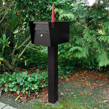 Load image into Gallery viewer, 43-Inch Heavy-Duty Black In-Ground Mailbox Post with Installation Hardware