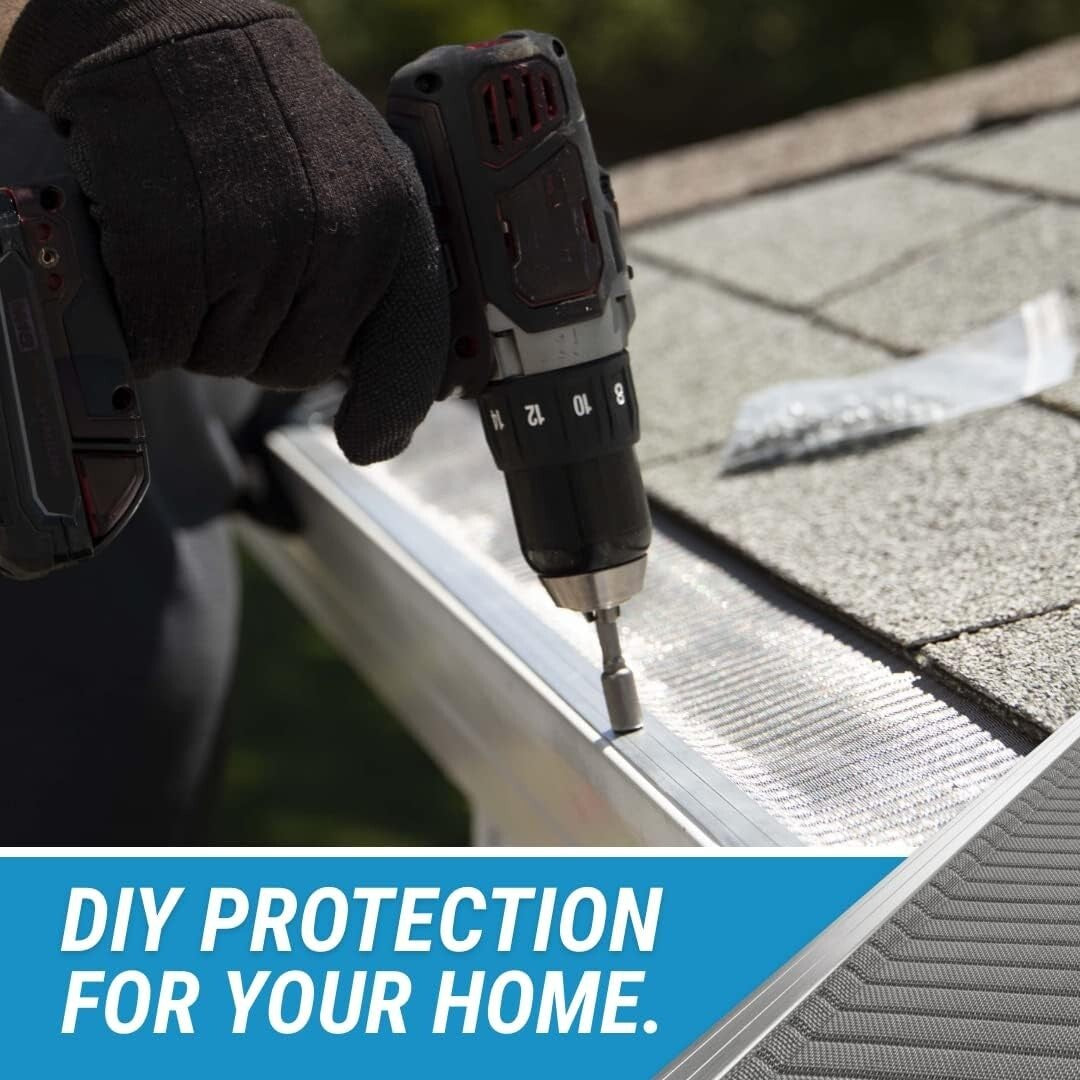 Durable 48 ft Gutter Guard Kit with Screws - Fits 5 in. Gutters, Easy Install