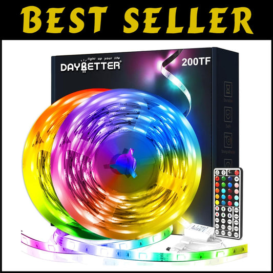 Double Roll 200ft LED Strip Lights with 44-Key Remote - Perfect for Parties