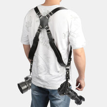 Load image into Gallery viewer, Professional Dual Camera Sling - Premium Leather Harness for Seamless Shooting