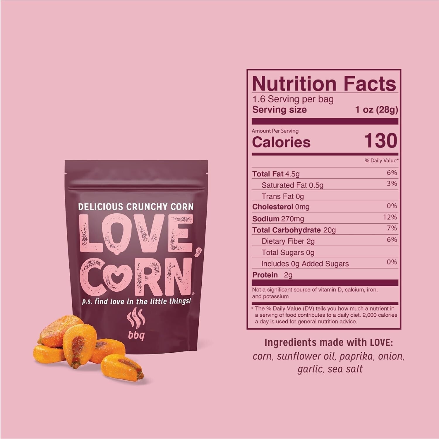 Delicious 1.6oz Crunchy Corn Snack - 10 Bags of Gluten-Free, Non-GMO Goodness