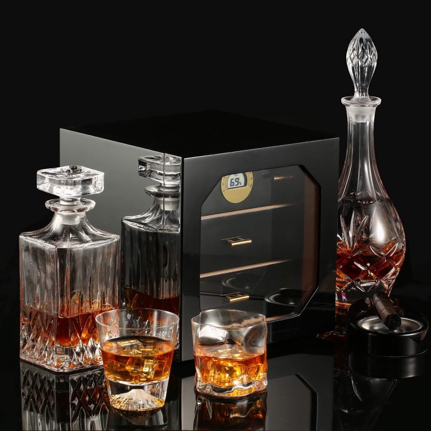 Luxury Cigar Storage Cabinet with Digital Hygrometer - Preserve Your Collection