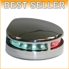 Load image into Gallery viewer, High-Visibility Stainless Steel LED Boat Bow Light - Green &amp; Red - USCG Approved