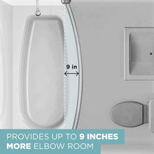 Load image into Gallery viewer, Space-Enhancing Satin Nickel Double Curved Shower Rod - Adjustable 50-72 Inches