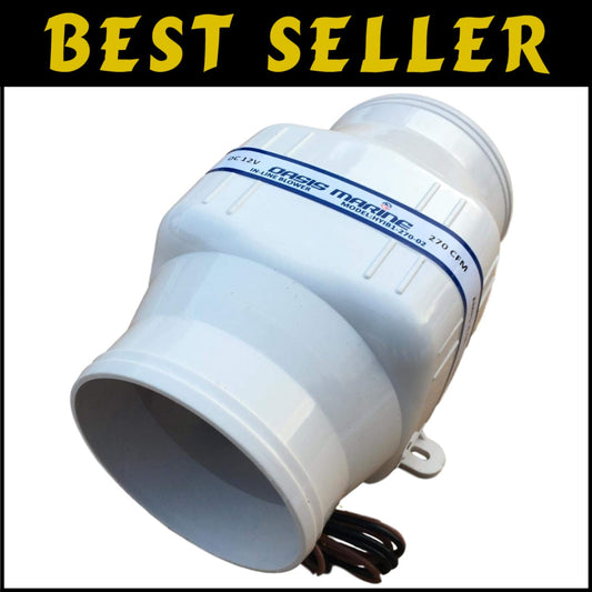 4" In-line Marine 12V DC Bilge Air Blower Exhaust Fan - High Volume Flow