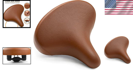 Comfortable Wide Cruiser Saddle - Supports Up to 350lbs for Stress-Free Rides