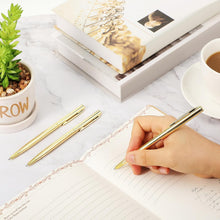 Load image into Gallery viewer, Durable Gold Metal Retractable Pens - Fine Ink 1mm - Ideal for Weddings &amp; Events