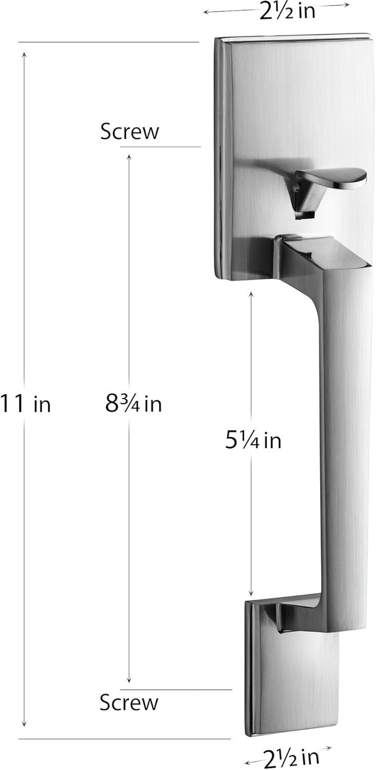 Elegant Satin Nickel Lever and Deadbolt Handle Set - Easy Install Kit Included