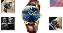Load image into Gallery viewer, Fashionable Men's Luminous Quartz Watch - Waterproof Brown Leather Gift Edition