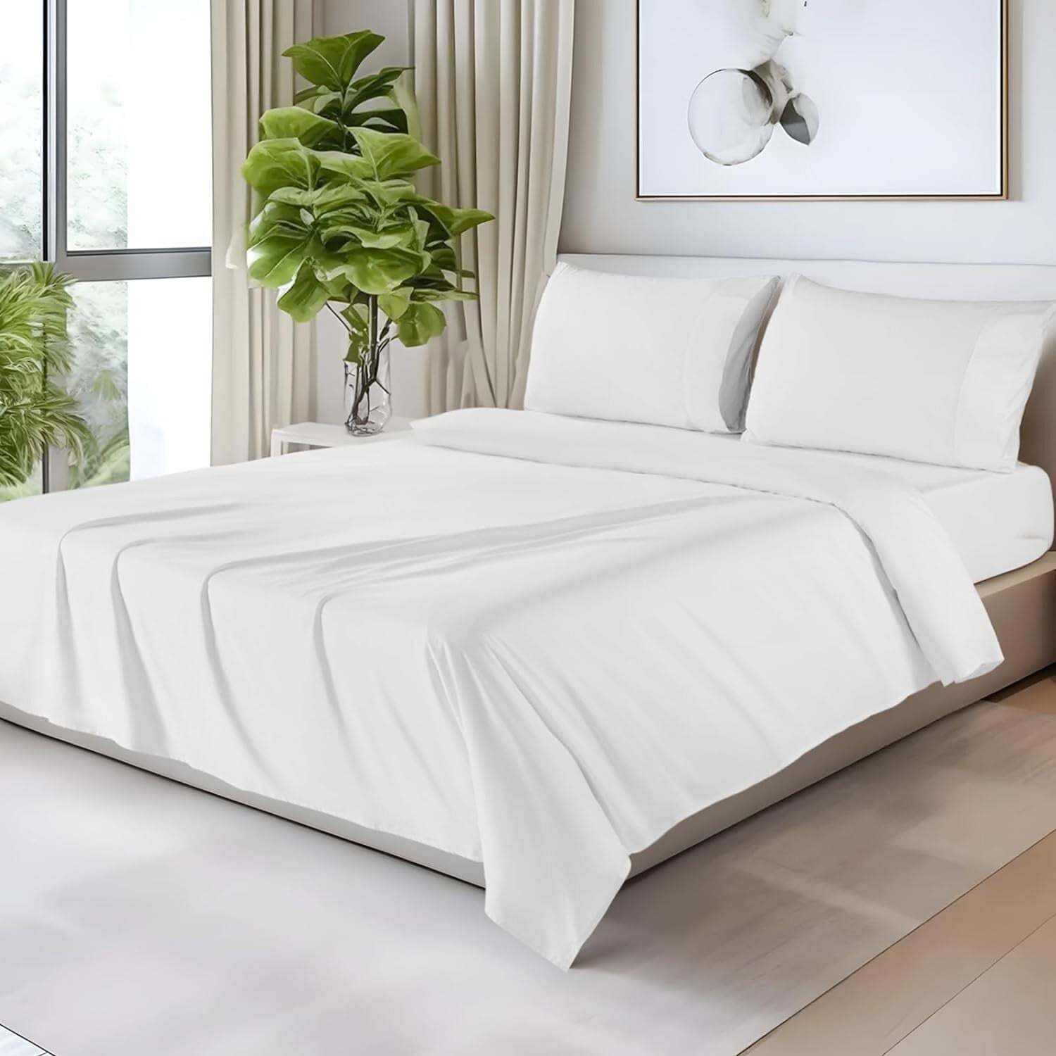 Eco-Friendly 1200 Thread Count Egyptian Cotton Sheet Set - Breathable & Soft