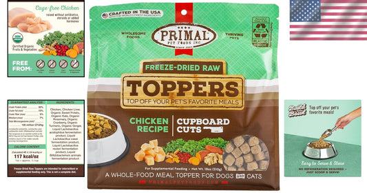 Grain Free Dog and Cat Food Toppers with Probiotics - Perfect for Picky Eaters