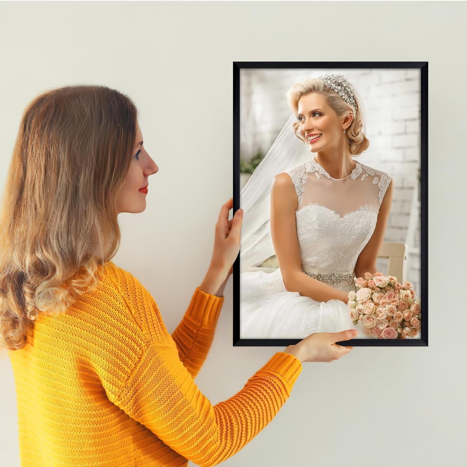 Elegant Set of 7 Black 12x18 Picture Frames for Wall Display - Versatile Style