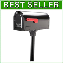 Load image into Gallery viewer, Chic Black Mailbox with In-Ground Post - Complete Installation Kit Included