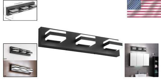 Elegant Matt Black LED Bathroom Vanity Light with 3 Lights - Easy Installation