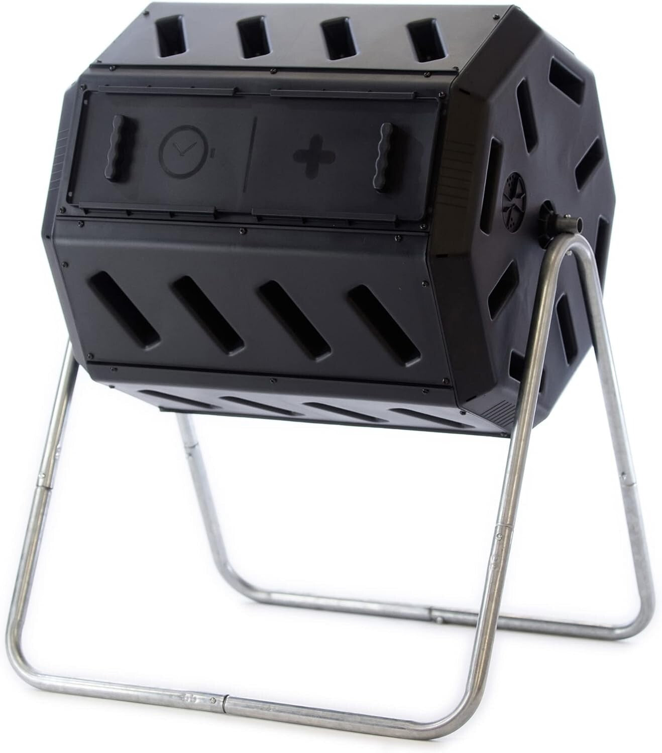 Durable Rotating Compost Tumbler with Two Chambers - Perfect for Organic Waste
