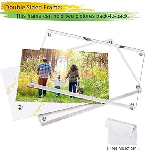 Clear Double-Sided 5x7 Acrylic Frames with Magnetic Hold - Perfect Gift