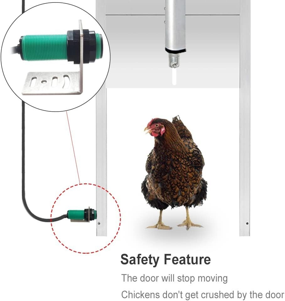 Durable Electric Chicken Coop Door Opener with Manual Control and Timer Settings