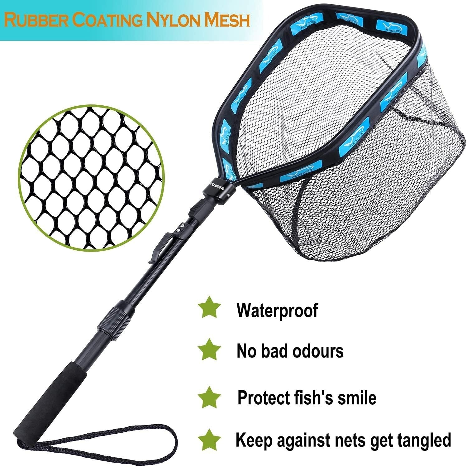 Lightweight Foldable Fishing Net for Easy Catch & Release - 19.7” Hoop Size