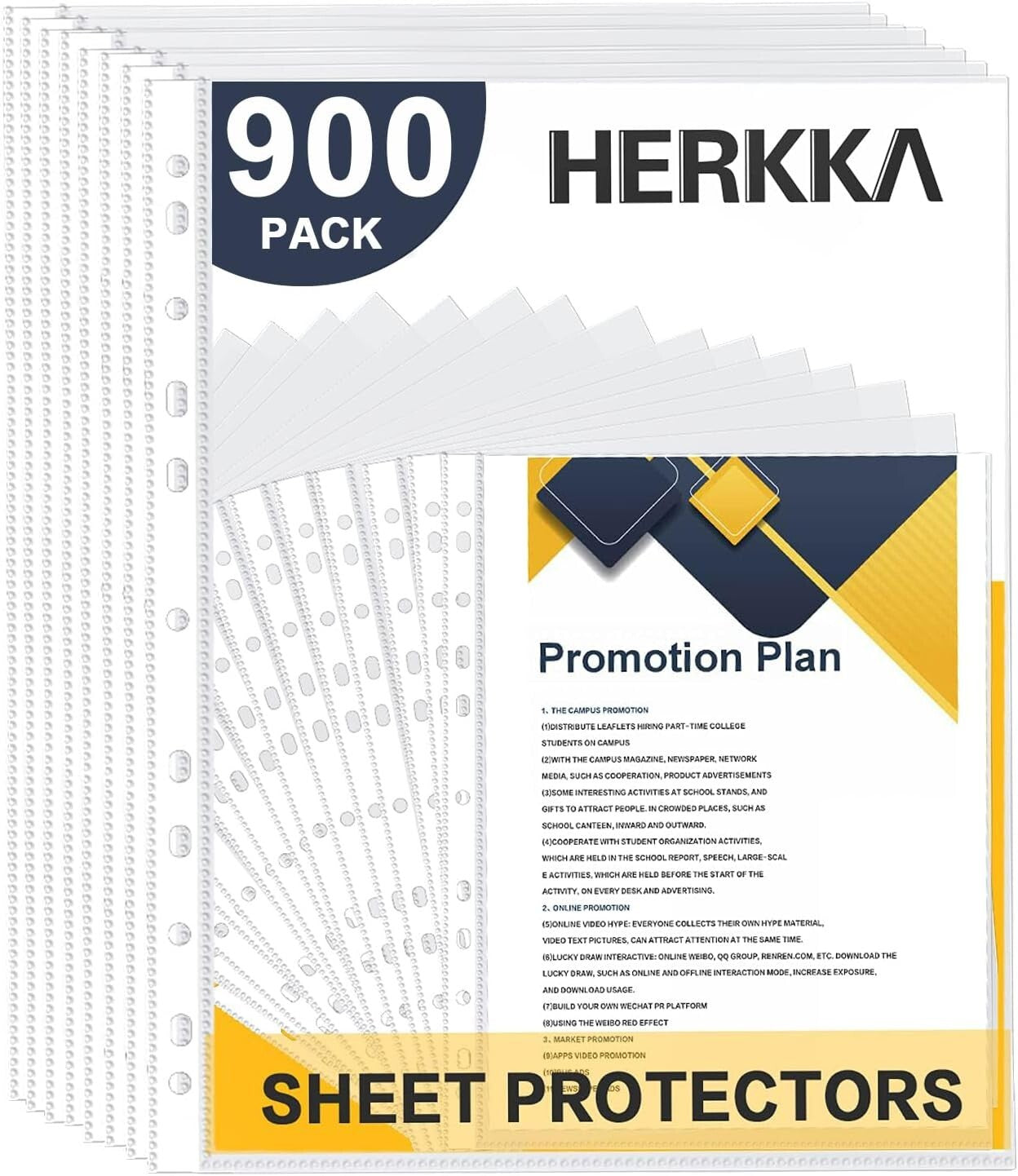 Durable 900 Pack Clear Page Protectors with Reinforced Edges for Storage