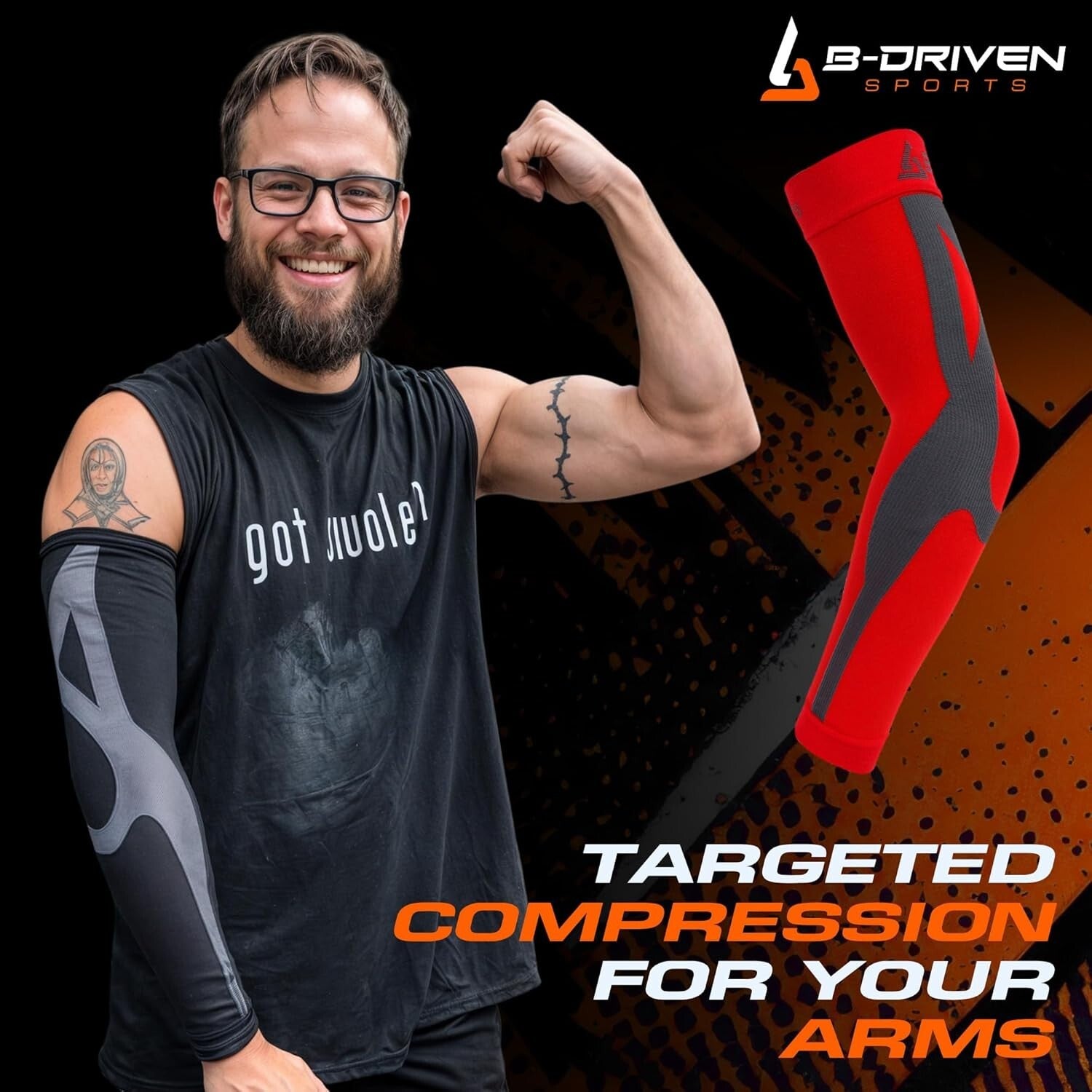 Durable & Breathable Graduated Compression Arm Sleeves for Enhanced Performance